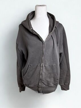 J. Crew Men's Charcoal Gray Full-Zip Hoodie